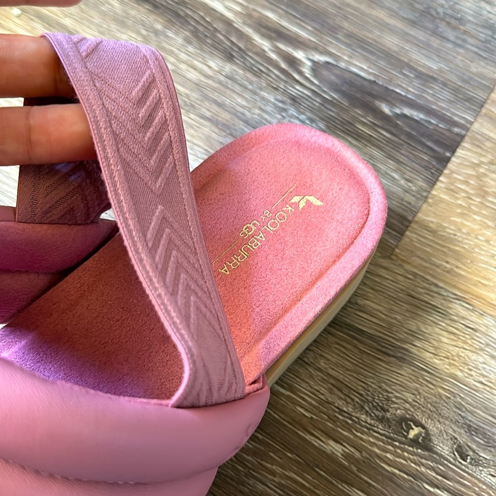 Koolaburra By Ugg Anida Slide Sandal Memory Foam Cushioned Quilted Faux Leather - Picture 6 of 7